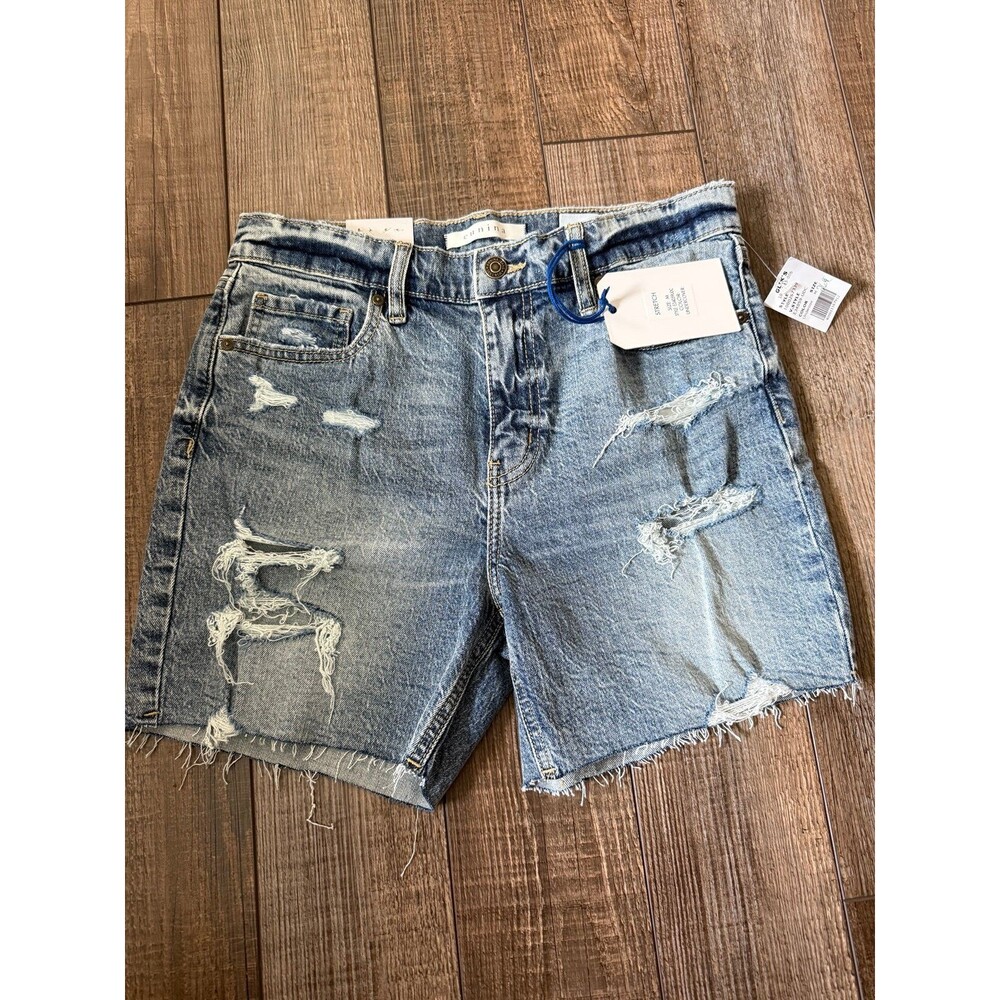 Eunina Kailey High rise Biker Cut Off Shorts Sz. M Undercover Wash NWT